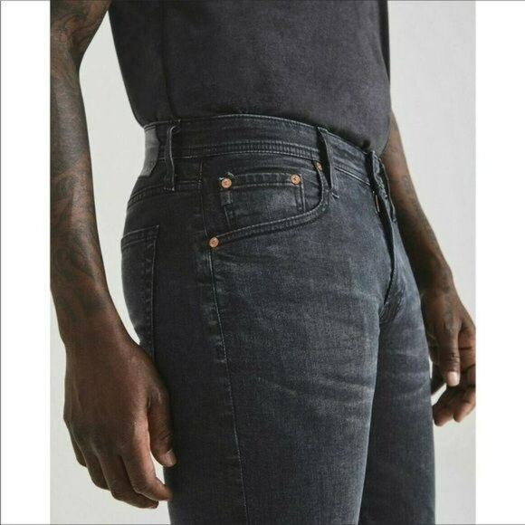 AG Adriano Goldschmied Mens Tellis Modern Slim Jeans Black Wash 33R - Picture 4 of 14